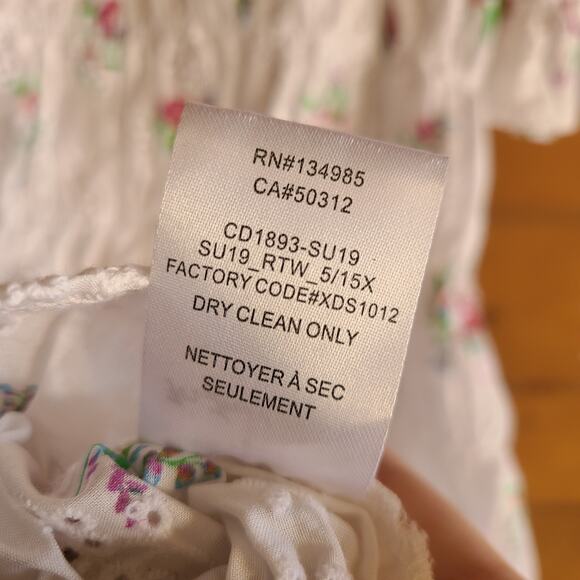 For Love & Lemons Tarte Eyelet Smocked Floral Mini Dress Small NWT Boho Cottage - Picture 6 of 7